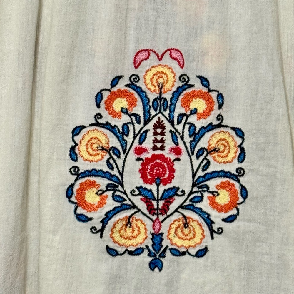 Sundance Floral Embroidered Long Sleeve Peasant Style Lightweight Blouse Top XL - Picture 9 of 11
